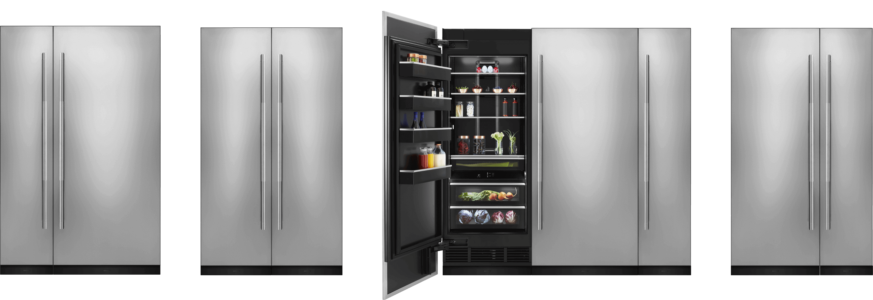 Different configurations of JennAir Column Refrigerators. 